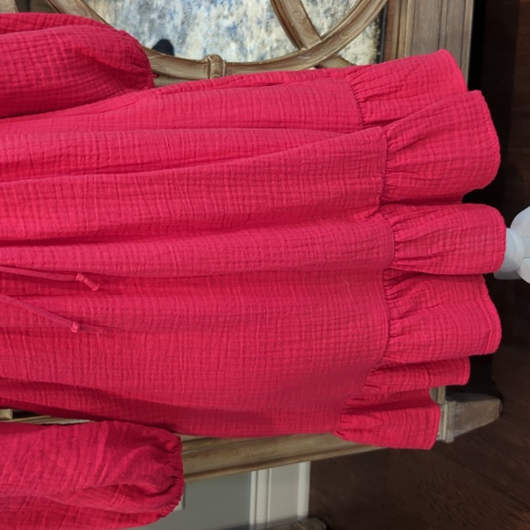 NWT Women's Boho Dress with pockets size medium fuchsia - Picture 5 of 13